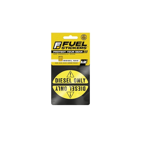 Fuel Stickers Diesel Label for Fuel Cap: Fleet Trucks, Box Truck, Van: Hvy-Dty, Ultra-Durable, 12PK Z-GCDYx12